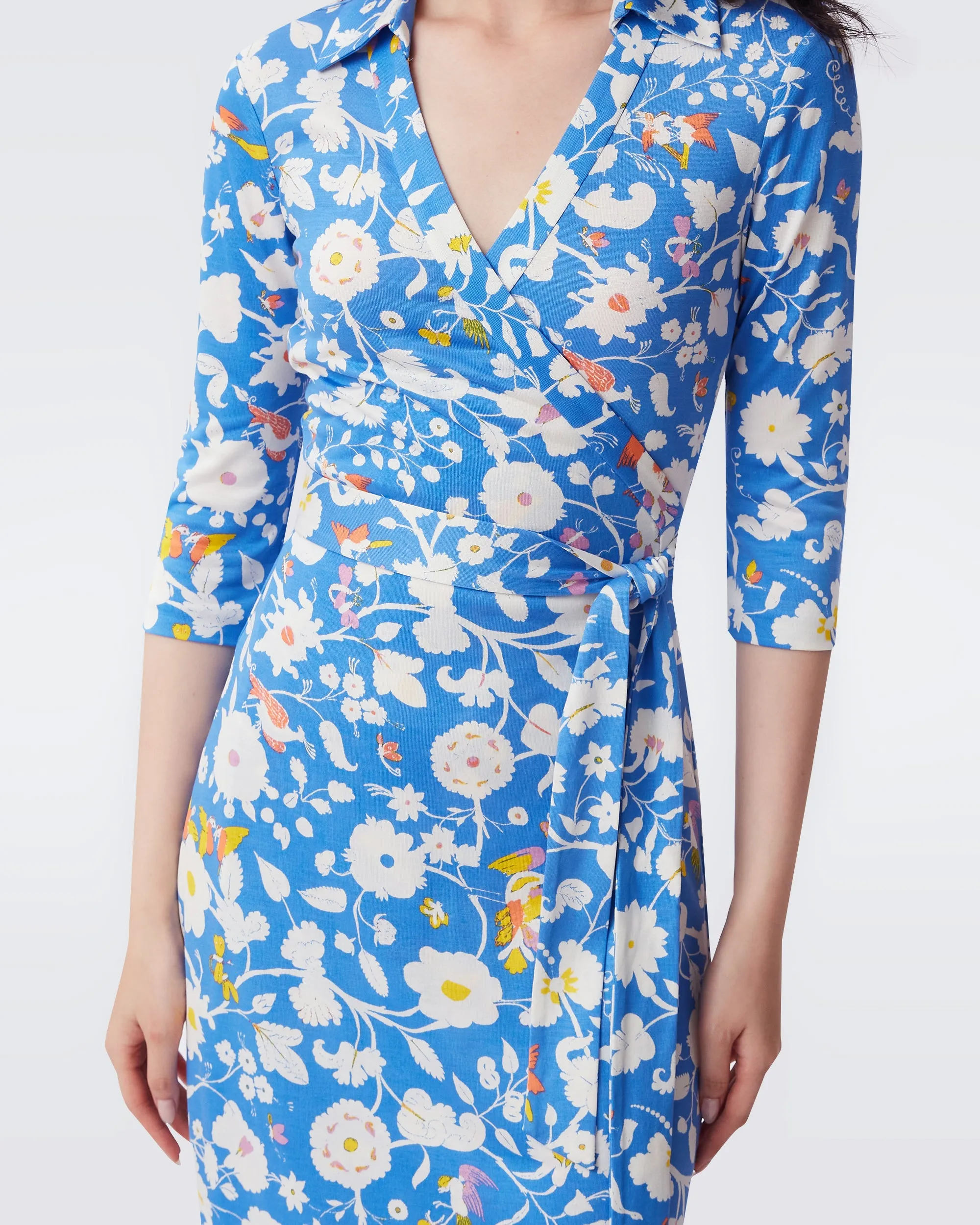 Abigail Silk Jersey Midi Wrap Dress In Signature Blue Fortuna