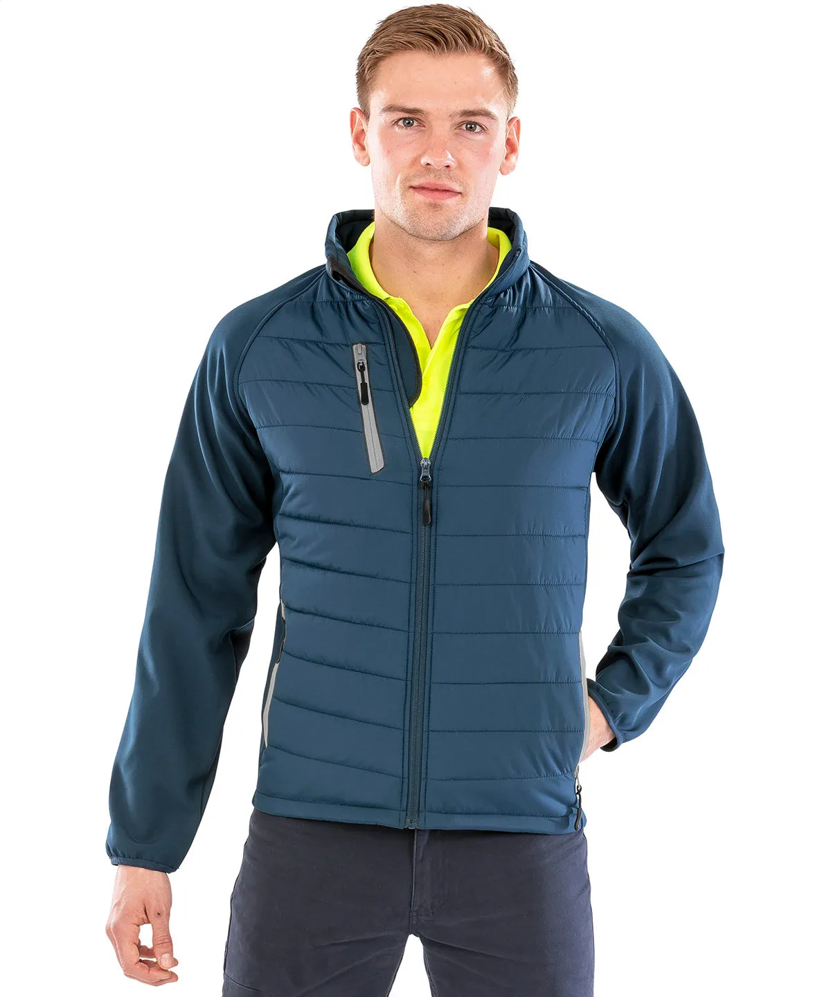 Compass padded softshell jacket | Navy/Navy