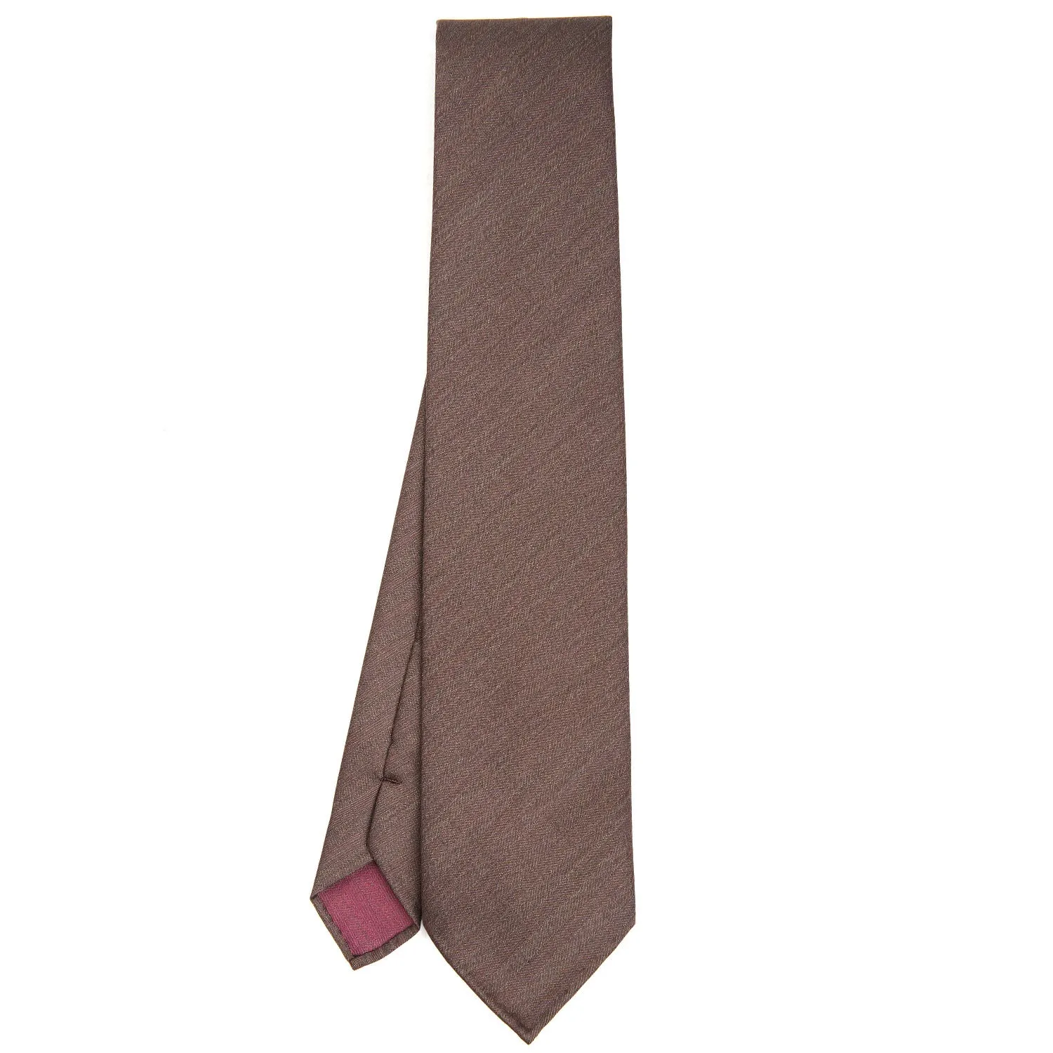 DARK BROWN AND BURGUNDY CLASSIC UNLINED WOOL LADY TIE