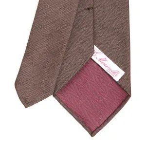 DARK BROWN AND BURGUNDY CLASSIC UNLINED WOOL LADY TIE
