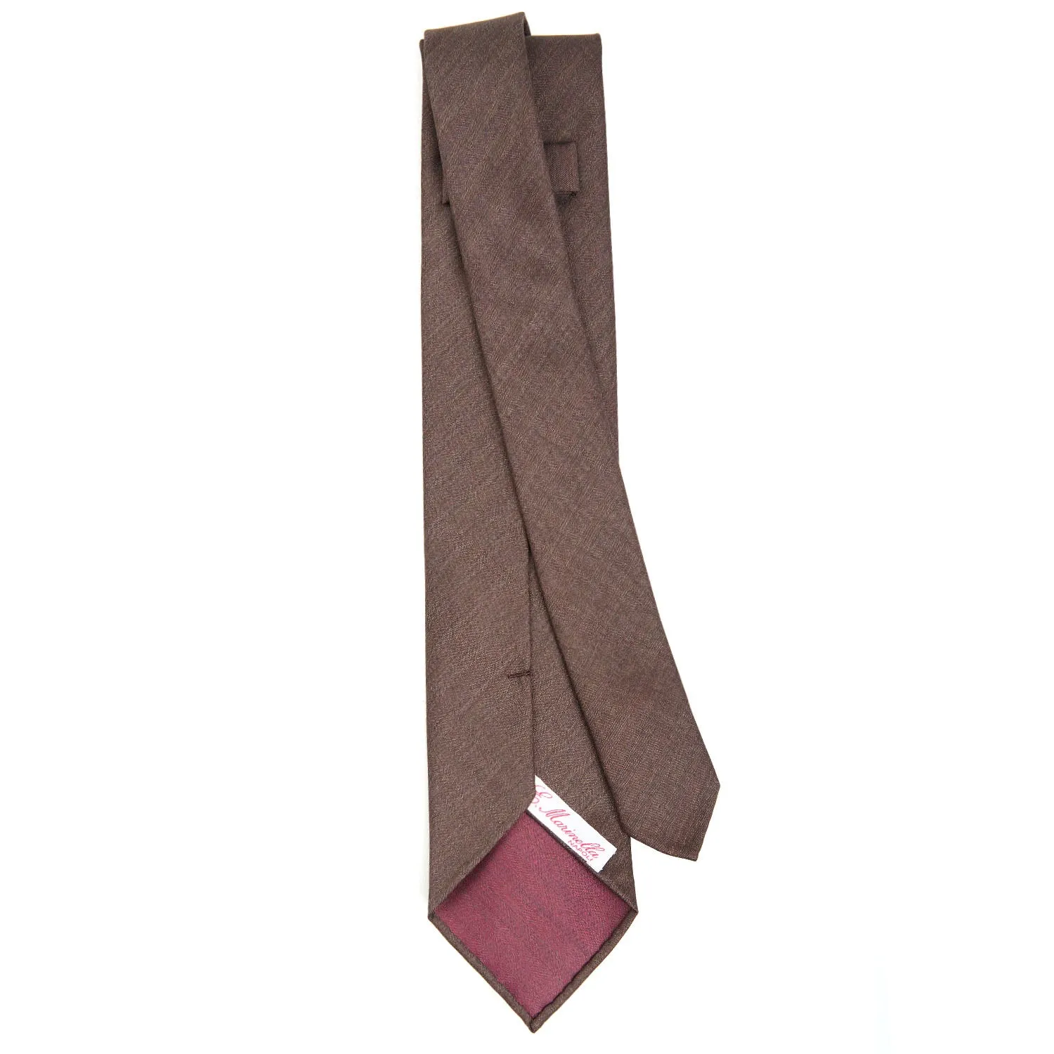 DARK BROWN AND BURGUNDY CLASSIC UNLINED WOOL LADY TIE