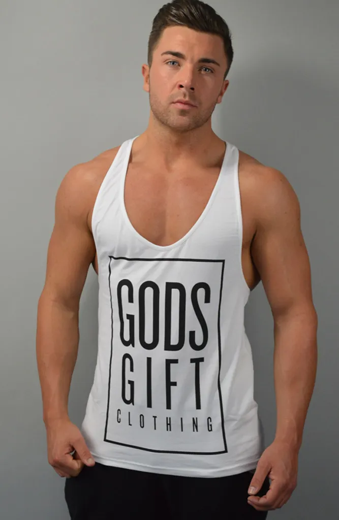 GG Billboard Racer Back Gym Vest - White