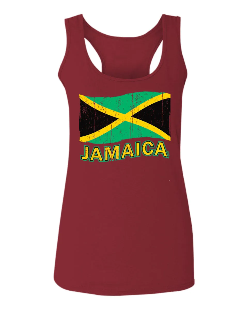 Jamaica Tee Jamaican National Country Flag Tee Carribean  women's Tank Top sleeveless Racerback