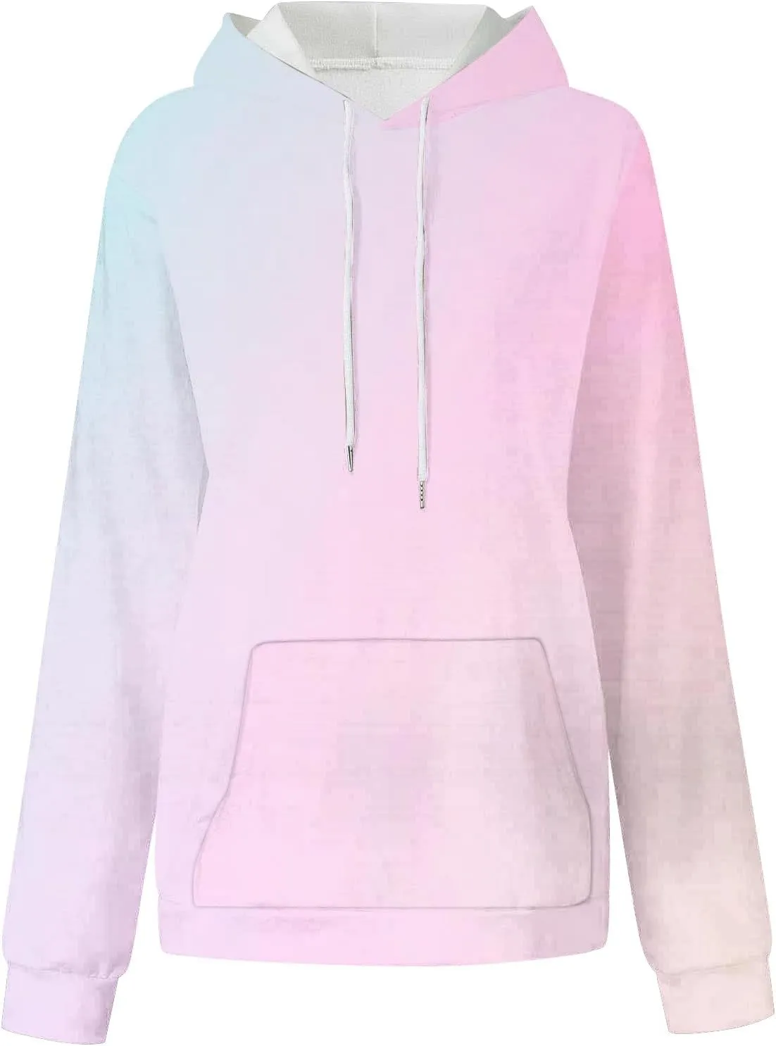 Oversized Hoodies for Women Fashion Gradient Color Long Sleeve Loose Sweatshirts Casual Fall Winter Tops Y2k Clothes