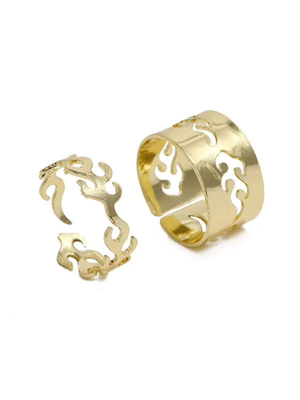 Punk Fire Shape Rings Accessories