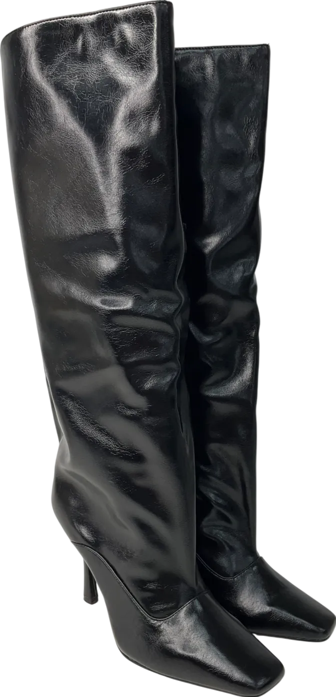 River Island Black Heeled Boots UK 6 EU 39 