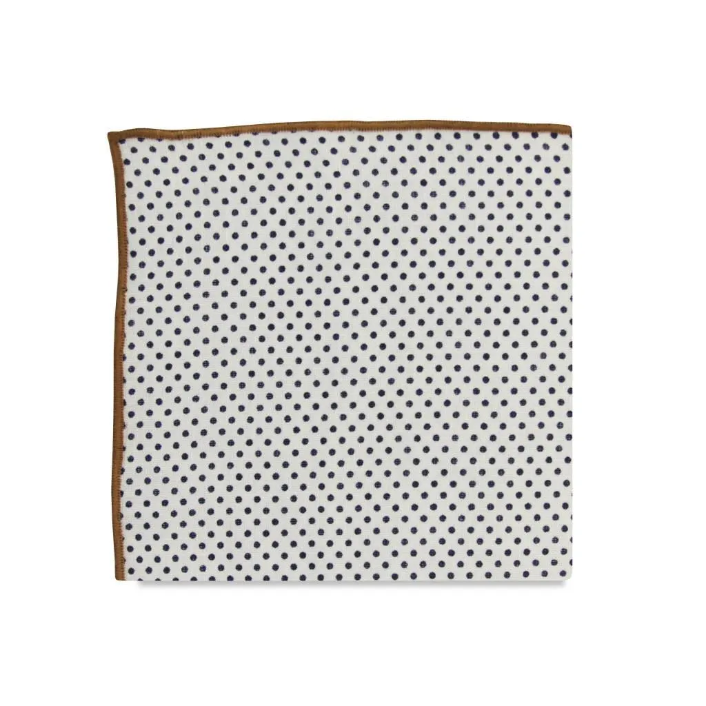 Sadler Pocket Square (White/Navy)