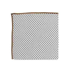 Sadler Pocket Square (White/Navy)