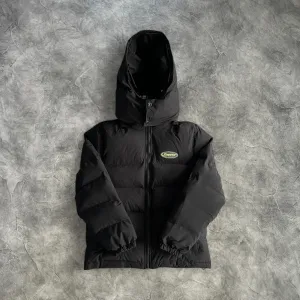 Trapstar Hyperdrive Detachable Hooded Puffer Black/Fluorescent Green