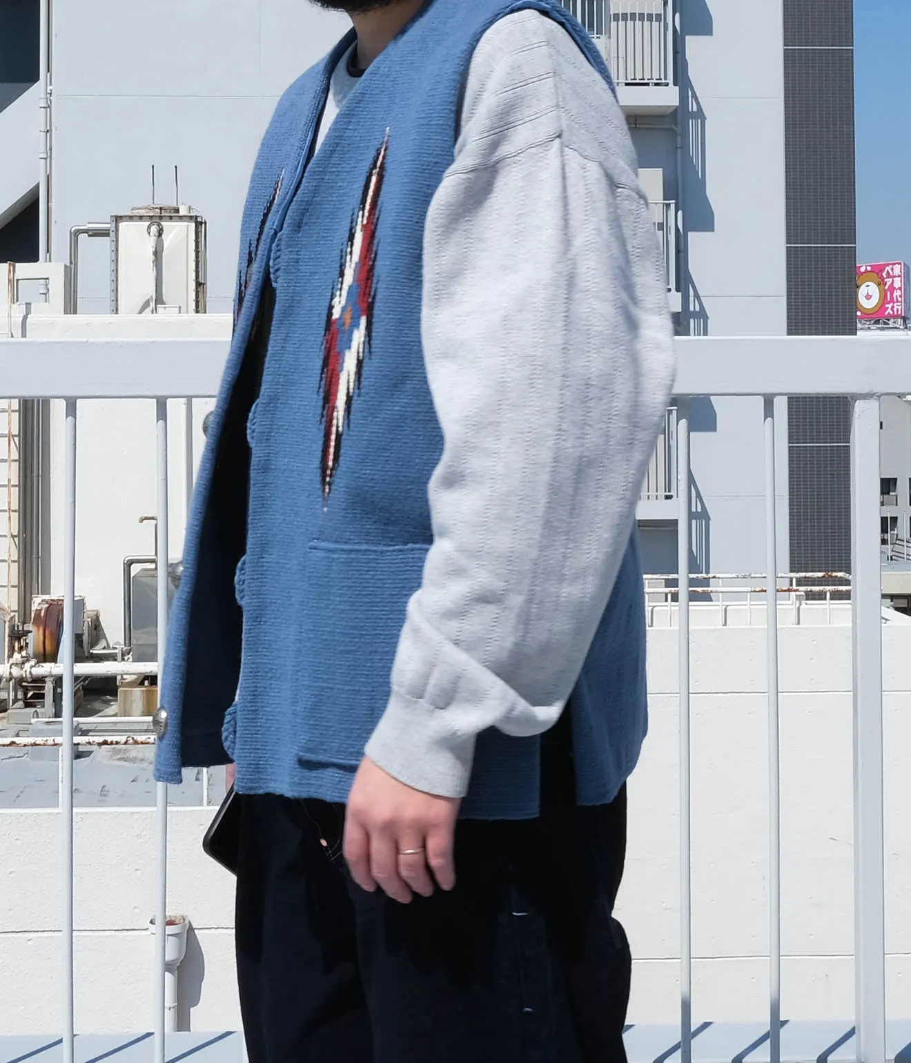 TRUJILLO'S for Lakewood Clothing CHIMAYO VEST (Dusty Blue)