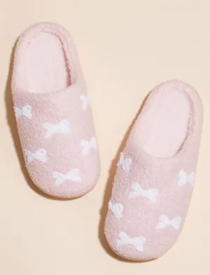 White Bow Slippers