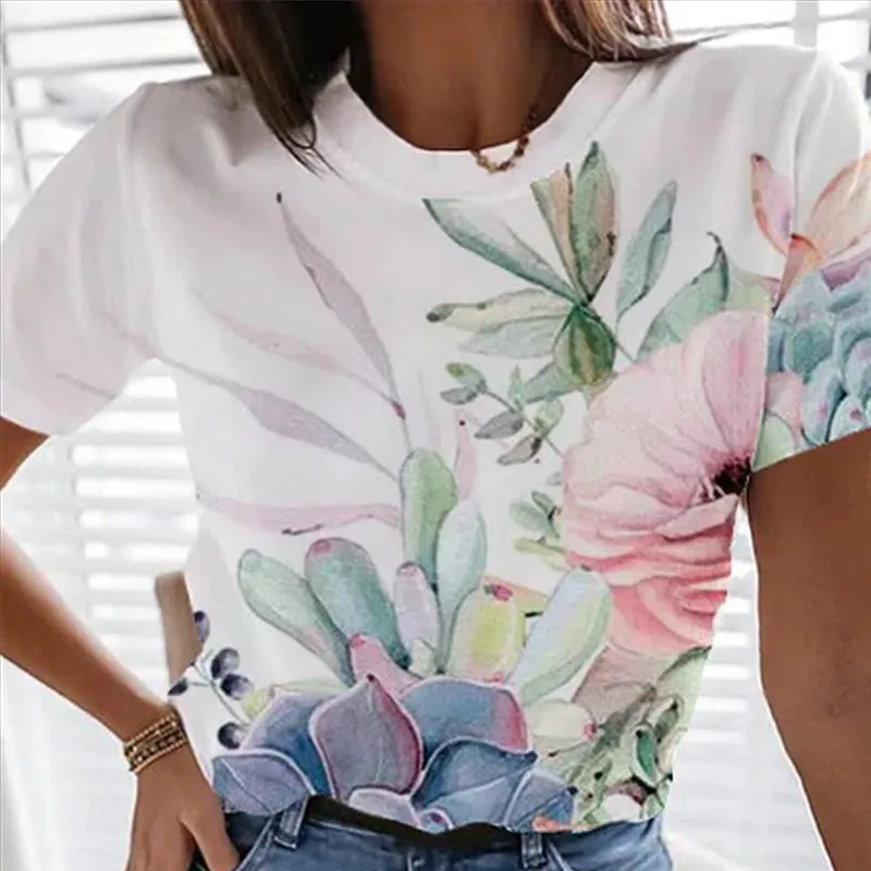 Women's Clothing Casual Loose Short-sleeved Top