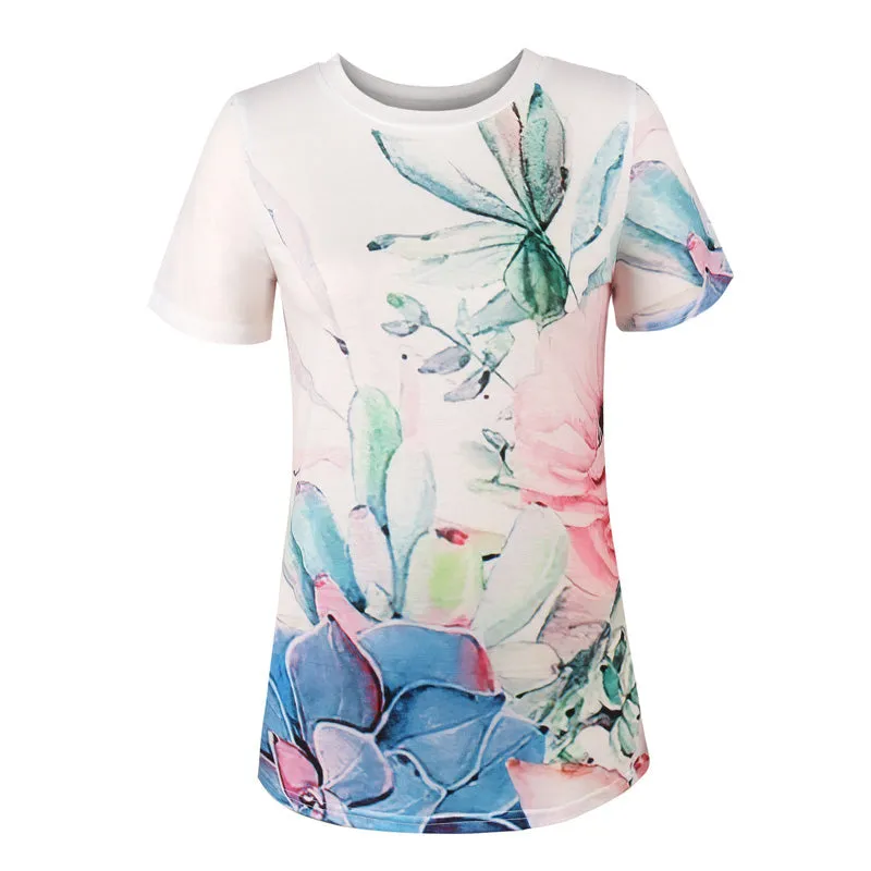 Women's Clothing Casual Loose Short-sleeved Top