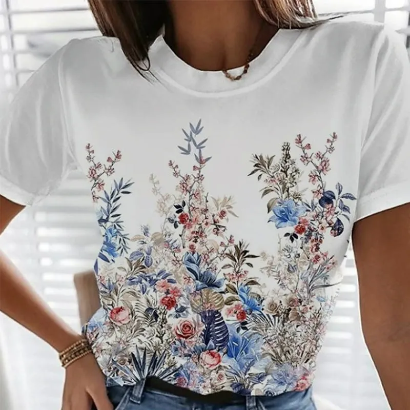 Women's Clothing Casual Loose Short-sleeved Top