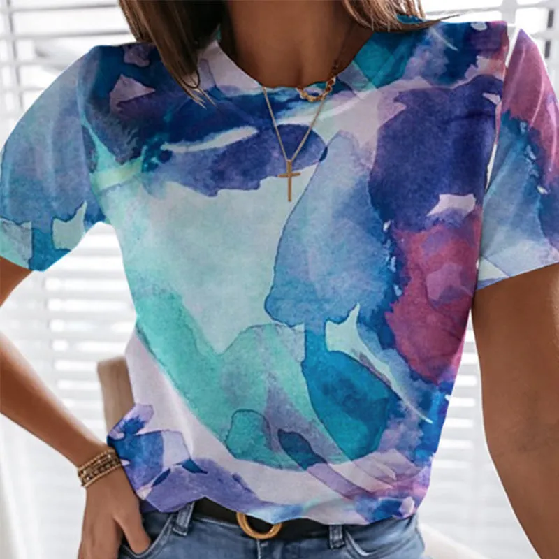 Women's Clothing Casual Loose Short-sleeved Top