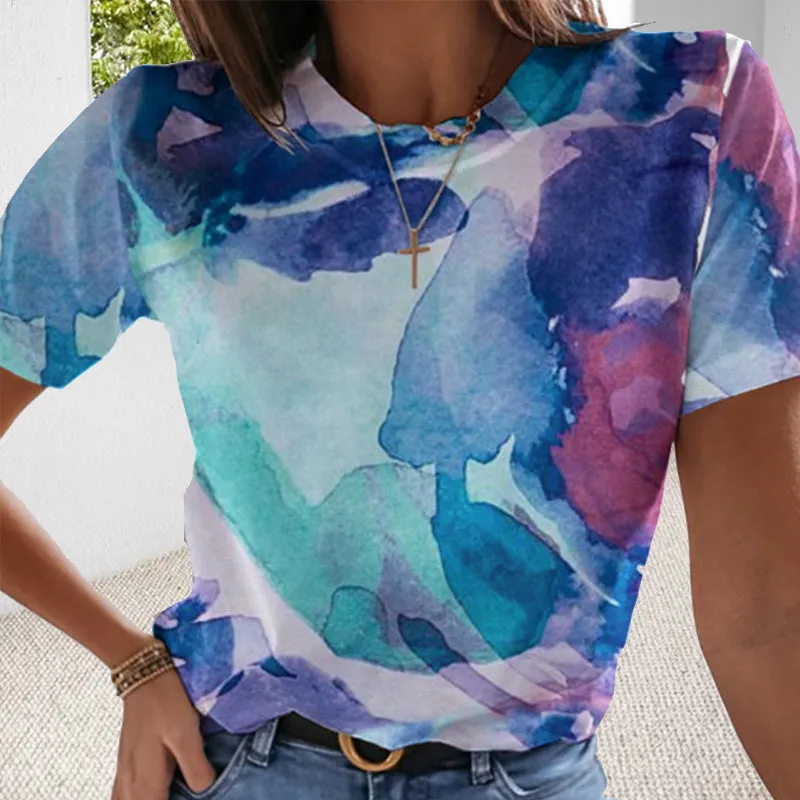 Women's Clothing Casual Loose Short-sleeved Top