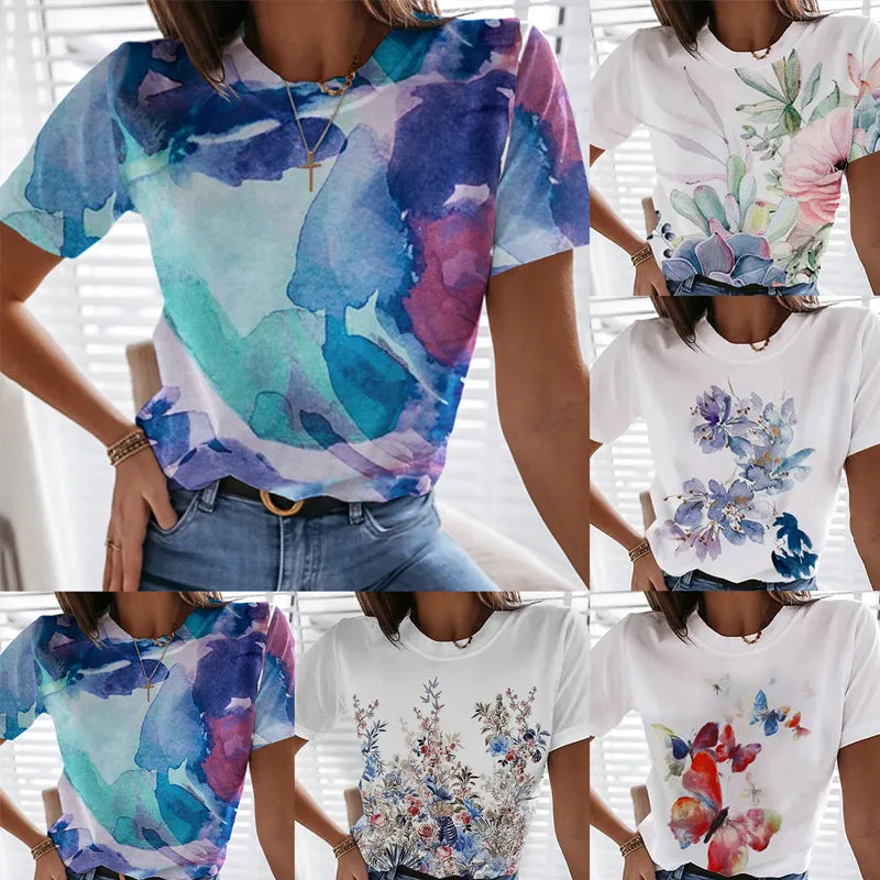 Women's Clothing Casual Loose Short-sleeved Top