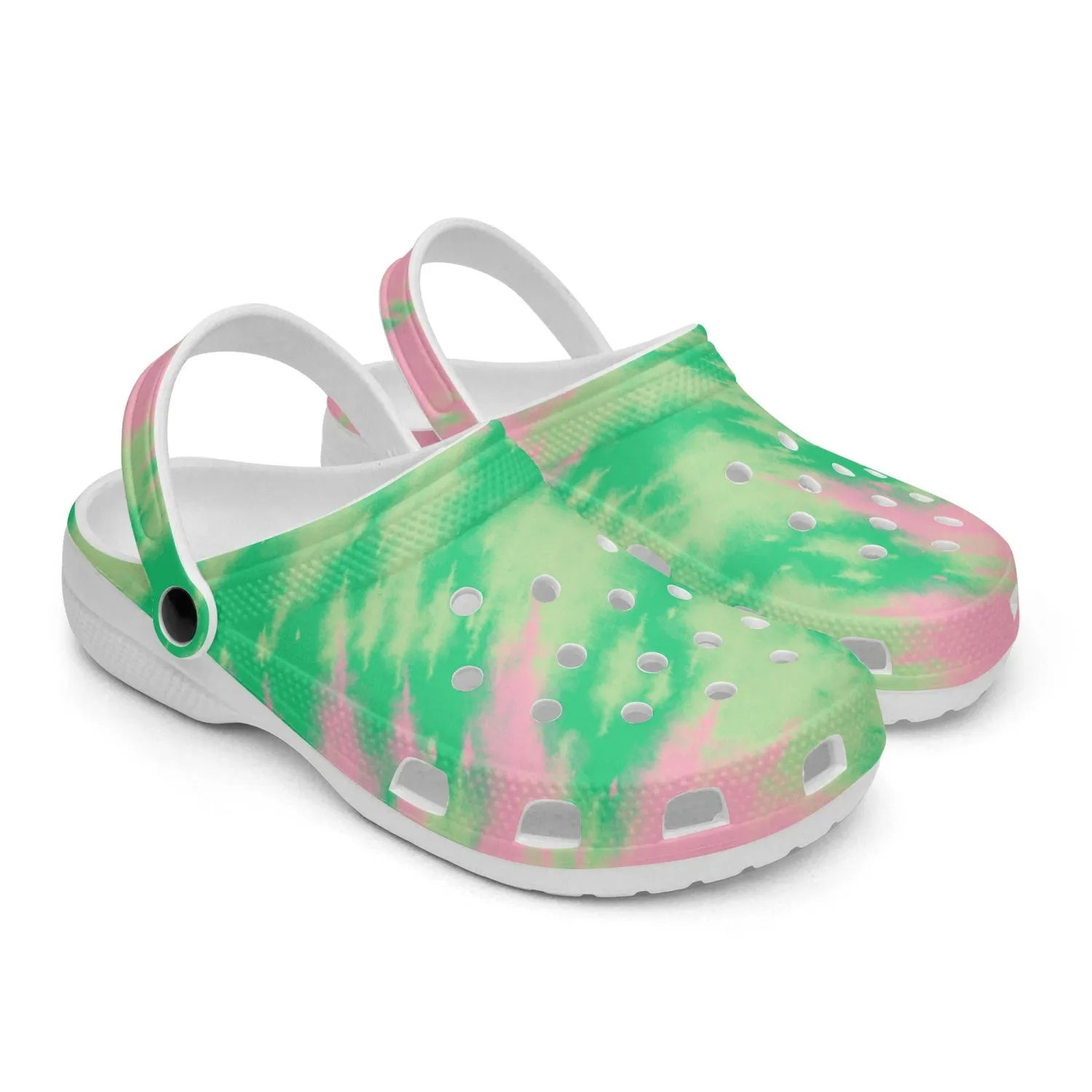 Women's Lightweight Clogs Tie Dye Green