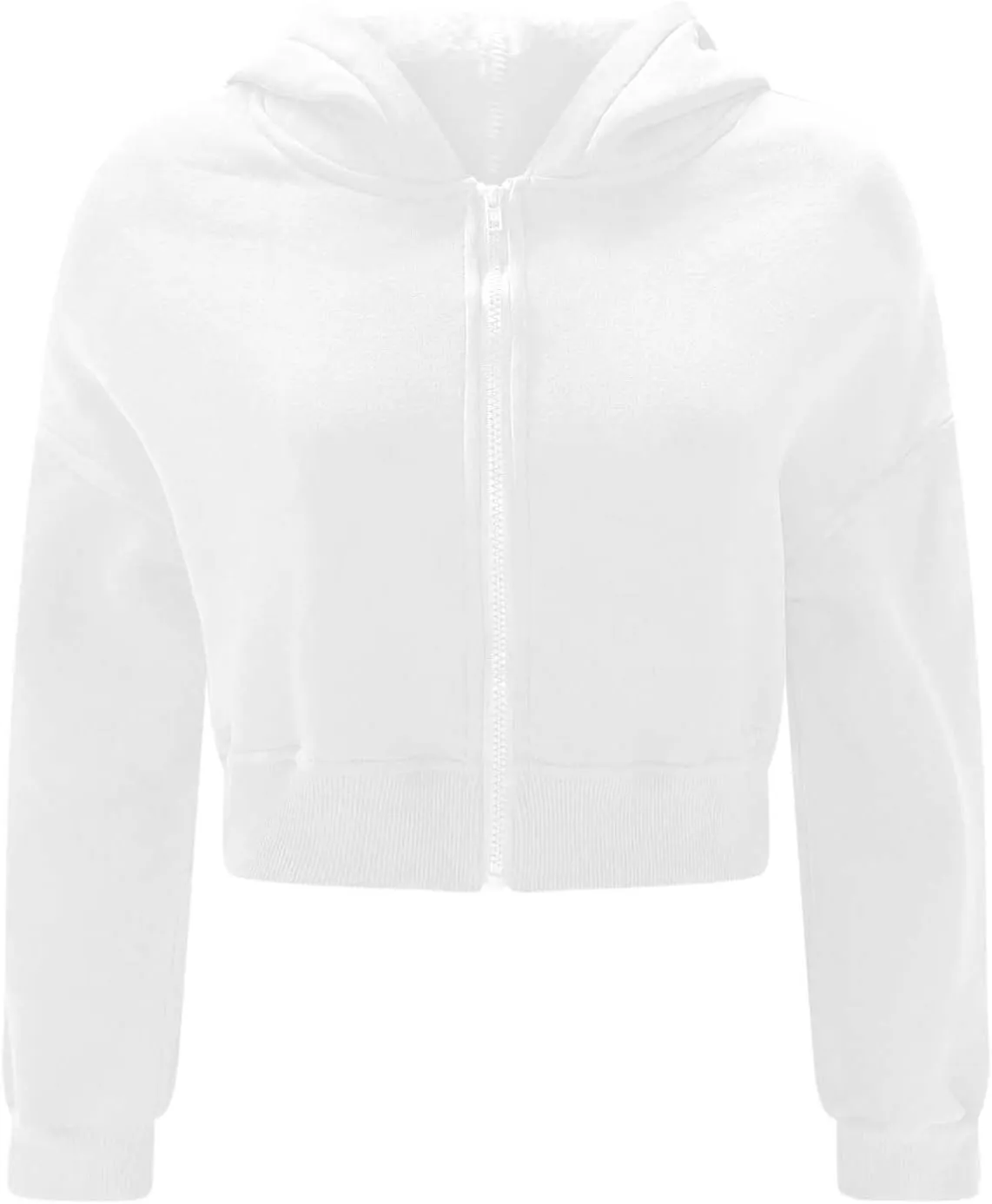 Womens Zip Up Cropped Sweatshirts Hoodie Long Sleeve Jacket Trendy Y2K Crop Tops 2024 Fashion Outfits Clothing