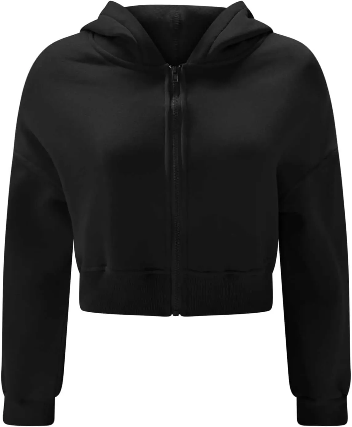 Womens Zip Up Cropped Sweatshirts Hoodie Long Sleeve Jacket Trendy Y2K Crop Tops 2024 Fashion Outfits Clothing